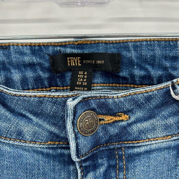 FRYE Women's Mid Rise Stretch Blue Denim Casual Skinny Jeans Size 4 - Picture 7 of 8